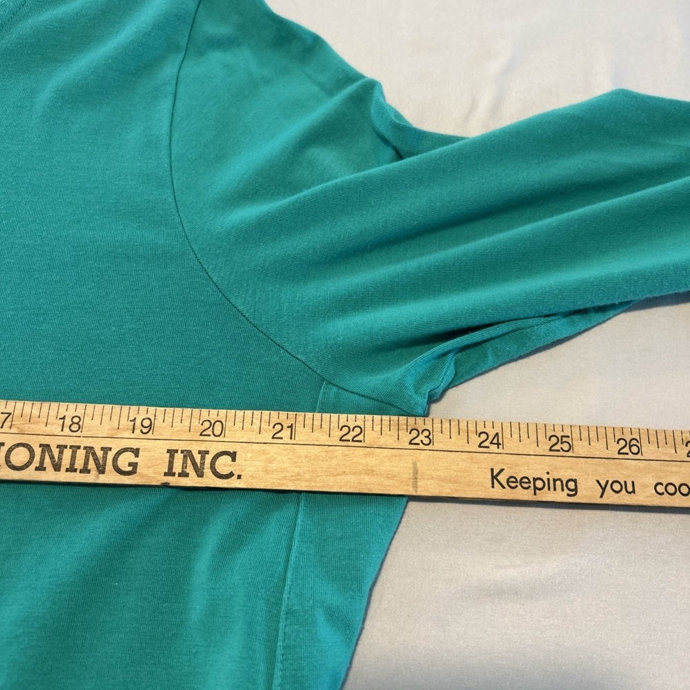 Susan Graver Weekend Essentials Size XL 3/4 Sleeve Kelly Green Pullover Soft Top - Picture 10 of 11